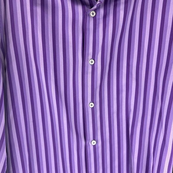 Robert Graham Contrasting Collar & Cuffs Striped Cotton Button Down Shirt - Picture 3 of 8